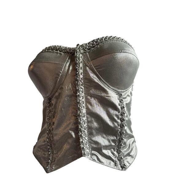1990s Silver Corset - Picture 1 of 6